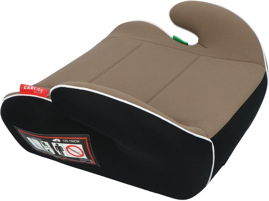 Rehausseur Carkids I-Size Sam - Conforme à la norme I-Size R-129 - Pour les enfants mesurant entre 125 et 150 cm – Housse amovible et lavable - Installation flexible - Taupe/Noir