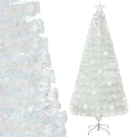 Sapin de Noël artificiel Coast 180 cm, sapin enneigé avec éclairage LED à fibre optique, 8 modes CM25341DE