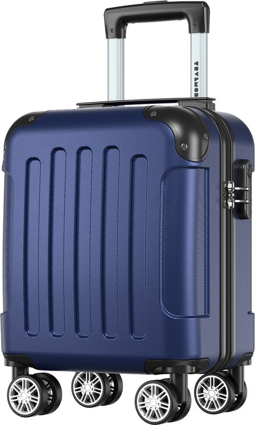 Valise cabine TRVLMORE - 40 x 30 x 20 cm - À placer sous le siège - 24 L - Serrure à combinaison - 4 roulettes - Bleu foncé