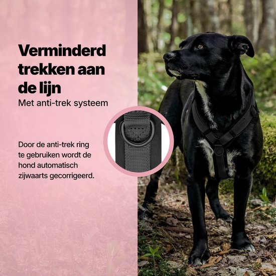 Harnais Jake et Jacky pour grands chiens - Harnais anti-traction - Harnais Y pour chien - Harnais pour chien - Noir - Taille L