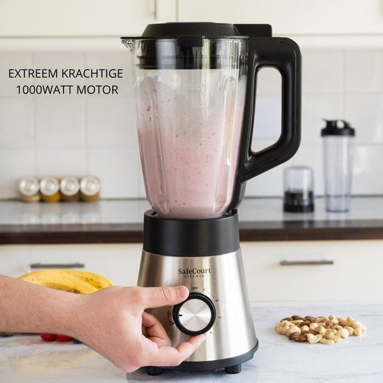 Blender - Safecourt Kitchen - Mixeur Smoothie puissant - 1000W - 1.5L
