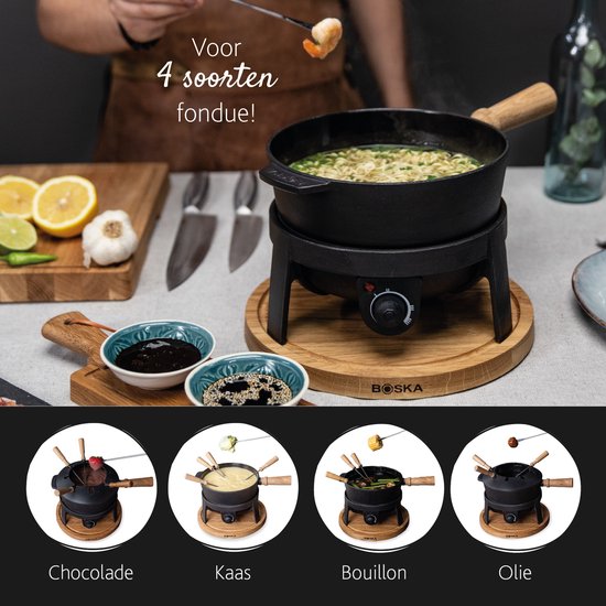 Set à fondue électrique Boska Pro - Pour tout type de fondue - 8 personnes - Fonte élégante - Cordon extra long