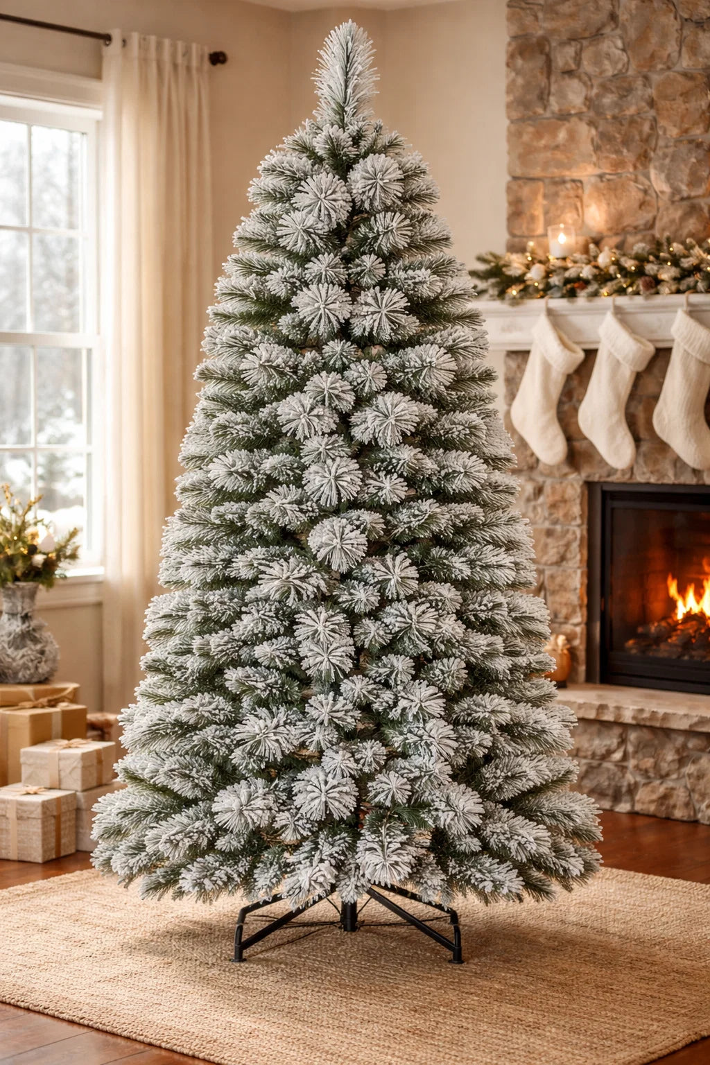 Coast Artificial Christmas tree with LED lights - 150 cm - vert/blanc - winter look