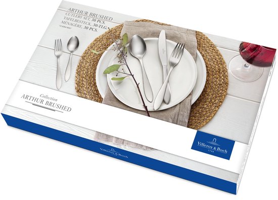 Coffret à couverts Arthur de Villeroy & Boch - 30 pièces - 44 x 28 x 5 cm - Acier inoxydable brossé