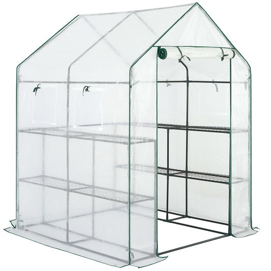 Serre de jardin Gardebruk - Résistante - Solide & Facile à Monter -2 étages 195x143x143cm
