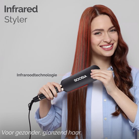 Soosia Infrared Styler - Lisseur infrarouge à plaques extra larges 5 cm - Technologie infrarouge - Pour des cheveux lisses et brillants