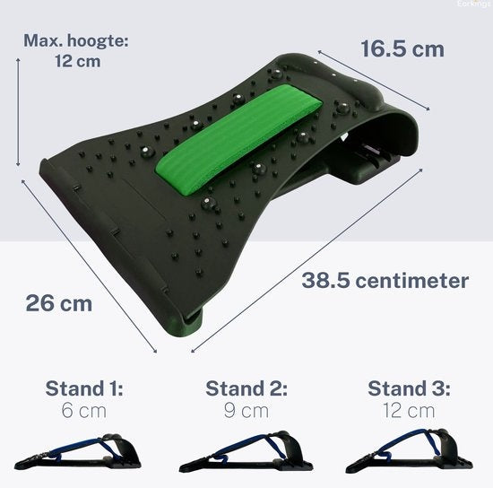 Appareil de massage du cou - EarKings - tirateur de dos avec massage du cou - Étirateur de dos - Vert