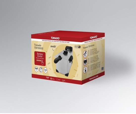 Tomado TDF3001S - Friteuse - Capacité 3 litres - 2200 watts - Friteuse zone froide - Acier inoxydable