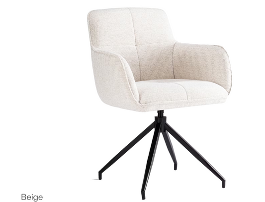 2x Criks Design Chaise de salle à manger pivotante Charly - beige