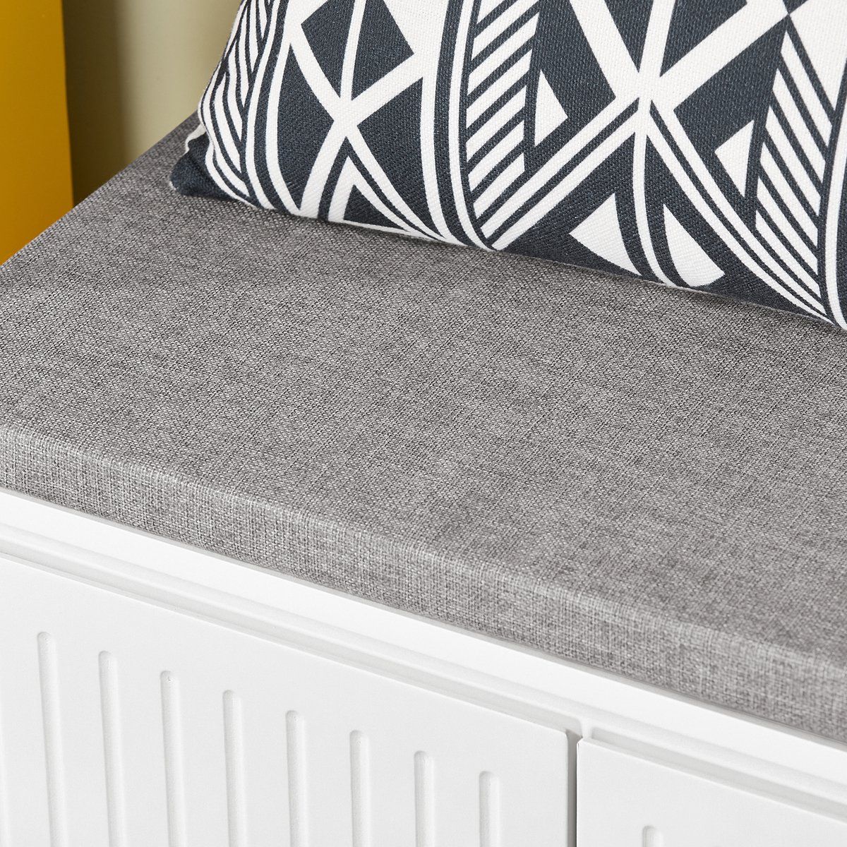 SoBuy FSR172-W Banc à chaussures - Banc de rangement blanc avec siège