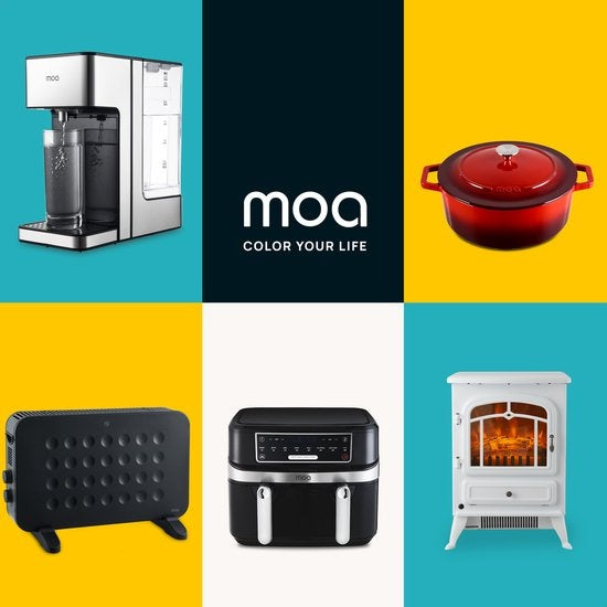 MOA Casserole en fonte - Capacité 7,2 litres - 30CM - Ronde - Toutes sources de chaleur - Egalement pour induction - Poids 7,3 kg - Rouge cerise - C30CB