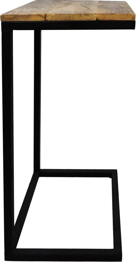 Collection HSM Table d'appoint Read - naturel/noir - bois de manguier/fer