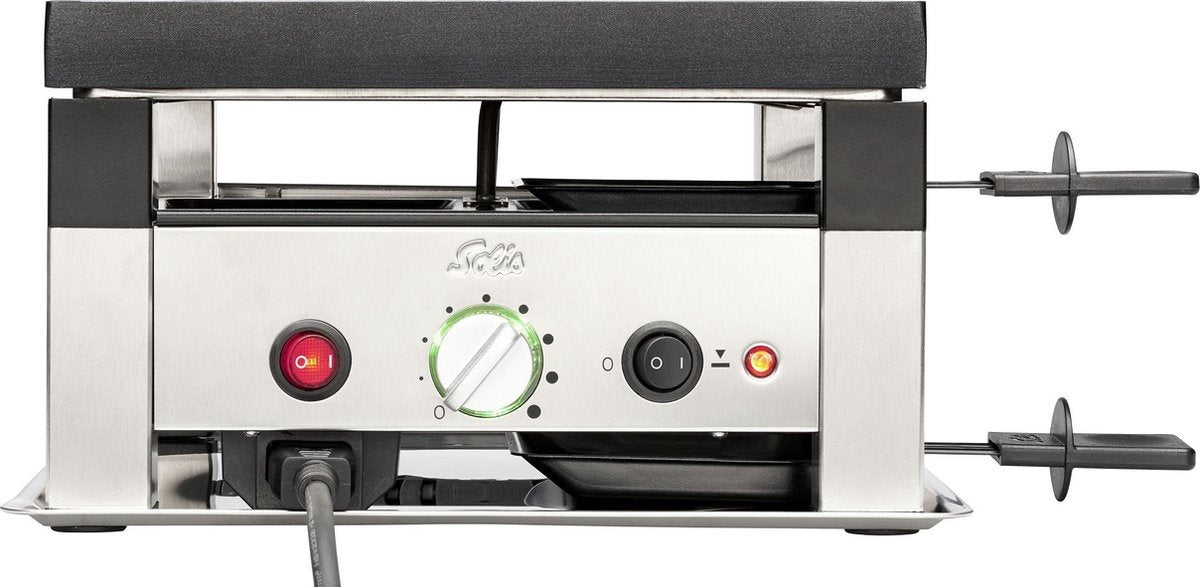 Appareil à raclette et à pierrade - Solis 791 - 5 en 1 pour 4 personnes - Argent/Noir
