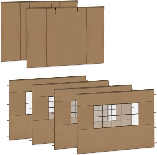 Lot de parois latérales VONROC - 6 x 3 m – 6 pièces - Pour 2 tentes de réception Premium PT501XX | Beige