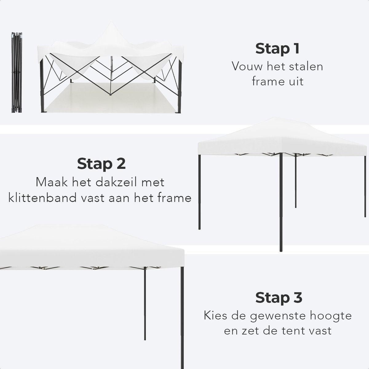 Tentes de fête - Pavillon - LifeGoods - 3x4.5 m - Facile à monter - Pliable - Imperméable - Sac de transport à roulettes - Blanc