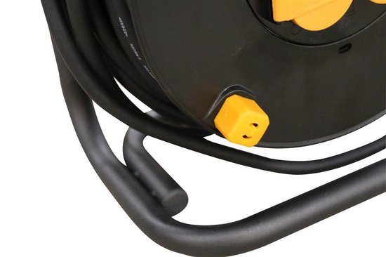 Enrouleur de câble Relectric Pro – 40 m – 4 prises – Avec bouton d'enroulement – Terre – IP44 – RELEC493111