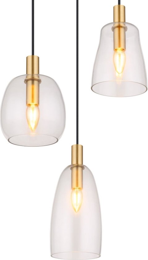 Globo - lampe suspendue - Garri - laiton - verre - Ø 43cm - E14 - 15789-3HM