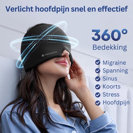 Caresense Migraine Mask - Migraine Cap - Headache Mask - Heat & Cold Therapy - hot/cold pack - 600 grammes