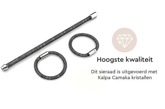Yolora Ladies Mesh Bracelet - Kalpa Camaka Crystals - Bracelet femme noir - Bijoux - Boîte cadeau de luxe - Boîte cadeau - Boîte cadeau exclusive - Belle boîte cadeau - Cadeau de fête des mères
