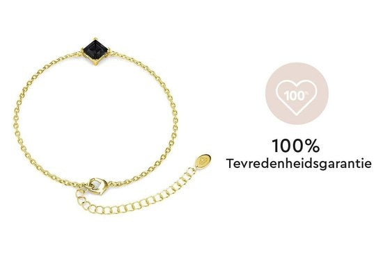 Yolora Bracelet femme avec breloque - Cristal Kalpa Camaka noir - Couleur or - Plaqué or jaune 18K - Bracelet femme or - Bijoux - Coffret cadeau - Coffret de luxe - Coffret cadeau - Bel emballage cadeau - Emballage cadeau exclusif