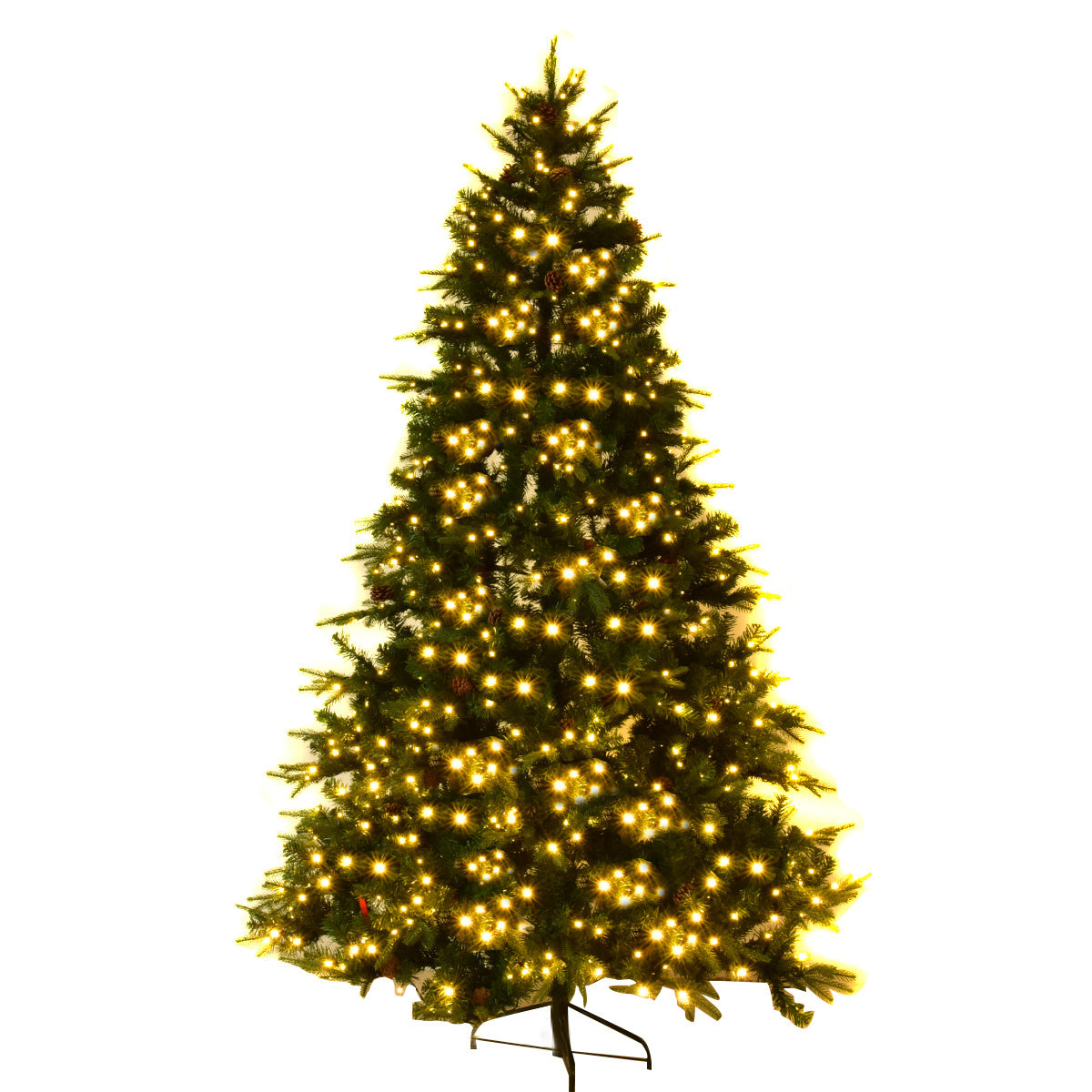 Coast Sapin artificiel avec chaînes lumineuses LED arbre de Noël 210/225/240 cm Vert-225 cm