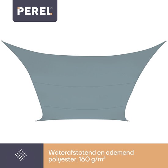Toile d'ombrage Perel, hydrofuge, 4 x 3 m, 160 g/m², polyester, rectangle, gris clair