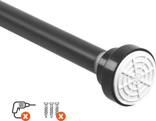 Tringle à rideaux sans perçage - 250 à 420 cm - Tringle à rideaux de douche télescopique - 400 cm - Tringle à pince télescopique - Métal noir
