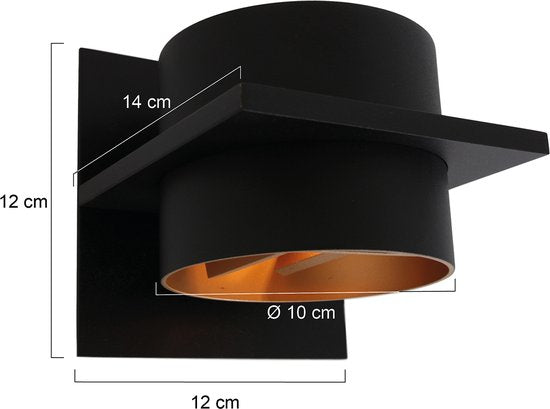 Steinhauer applique Muro - noir - métal - 3366ZW