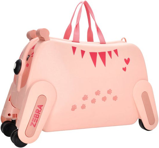 Valise Zebra Trends Ranger pour enfants - Bagage à main - Enfants - Valise avec siège - Rose