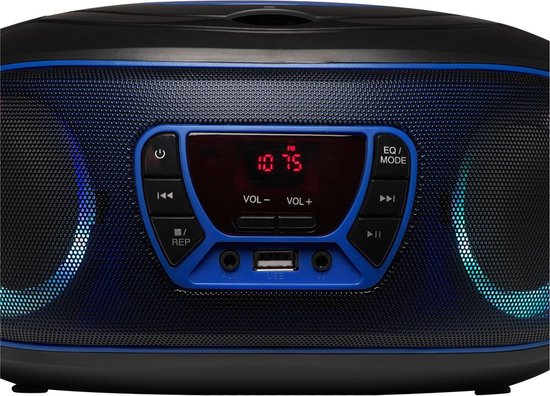 Denver Portable Radio CD Player Kids - Bluetooth - Light Effects - Boombox - AUX - FM - TCL212BT - Blue