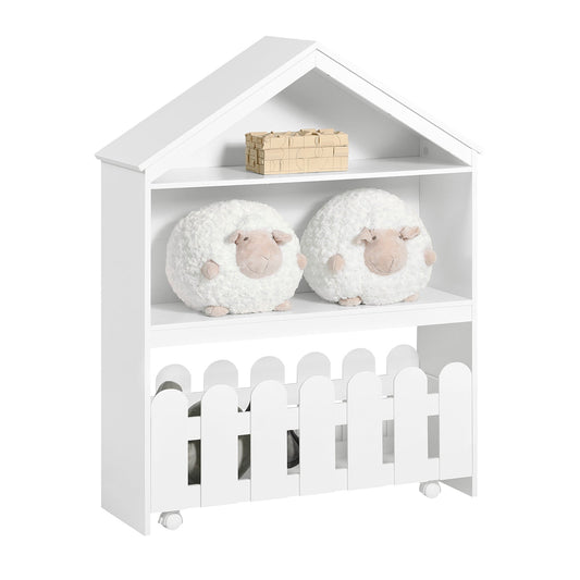 SoBuy Bibliothèque pour enfants - Max. 25 kg - 91 x 30 x 114 cm - Blanc