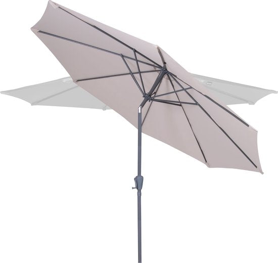 VONROC Premium Parasol à manche Recanati Ø300cm - Housse de protection incluse - Parasol rond - Inclinable - Toile résistante aux UV - Beige