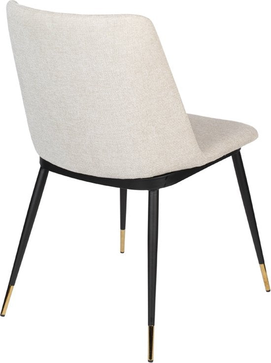 Chaise de salle à manger en tissu beige - 63x49.6x80cm - Lionel - Giga Meubel