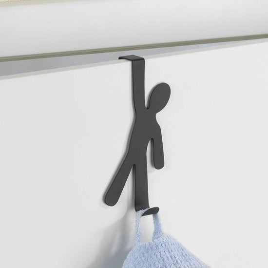 Wenko Crochet de porte pour porte à recouvrement, modèle « homme » - Noir