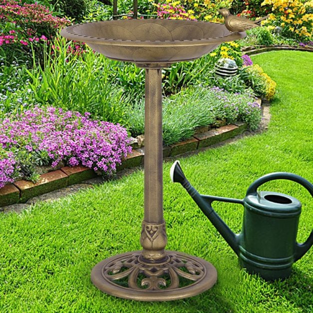 Station d'alimentation pour oiseaux Station d'alimentation pour oiseaux Support pour mangeoires 50 x 76 cm bronze