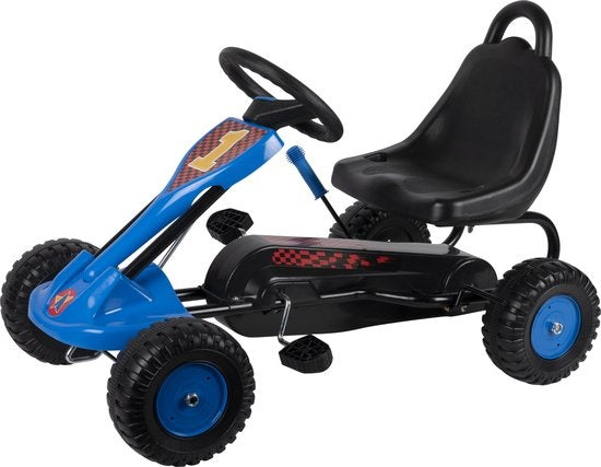 Kart - Acier - Réglable - Frein à main - Max 35 Kilo - 3-4 ans - Bleu/Noir