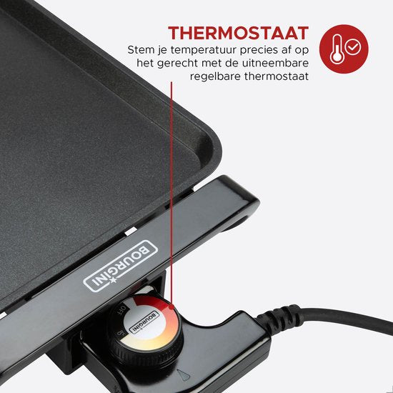 Plaque de cuisson Bourgini Grill XXL - Plaque de cuisson - Appareil à griller - 90 x 24 cm - Teppanyaki - 8 à 10 personnes - Revêtement antiadhésif - 2200 W