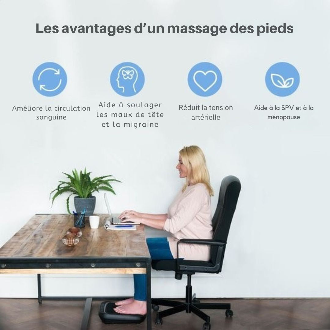 Appareil de massage des pieds Shiatsu Lifeproducts - 3 vitesses - Fonction chaleur - Housse amovible - Noir