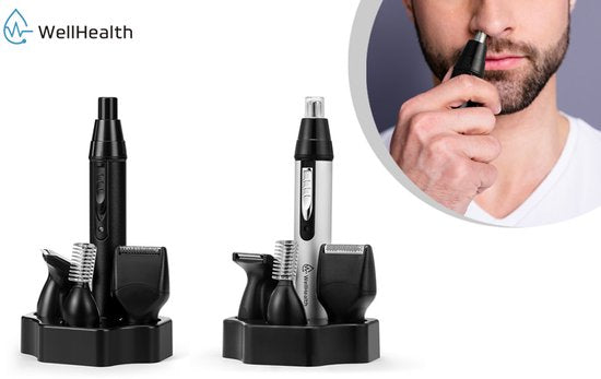 Wellhealth - Tondeuse 4 en 1 pour le nez et les oreilles - Gris