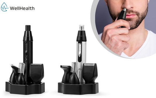 Wellhealth - Tondeuse 4 en 1 pour le nez et les oreilles - Gris