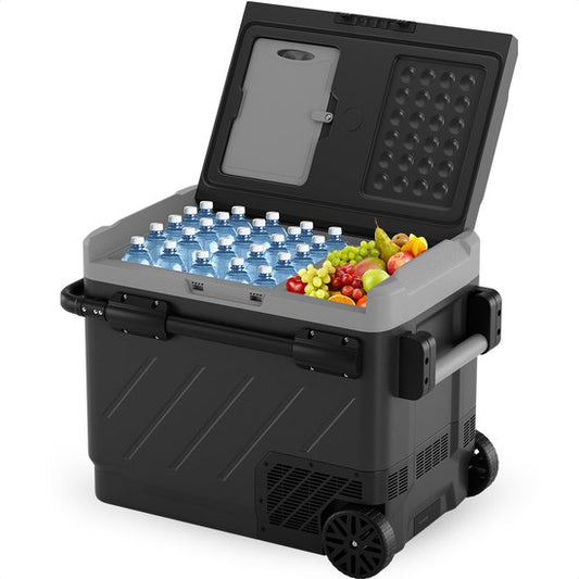 Auronic Electric Cool Box - avec compresseur - congélation et réfrigération - capacité 58L - gris - 69,2 x 45,3 x 58 cm
