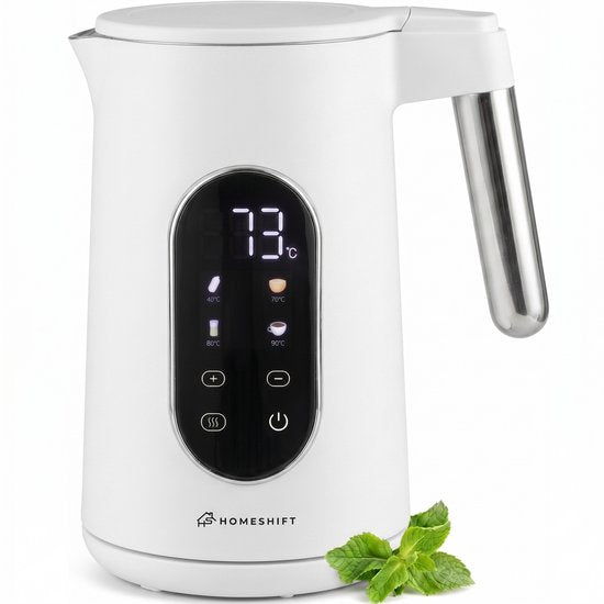 Bouilloire HomeShift® avec réglage de la température - Fonction de maintien au chaud - Double paroi - Électrique - 1,7 litre - 2200 W - Blanche