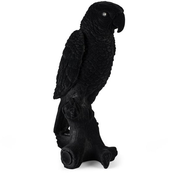 Bold Monkey Parrot Lamp - LED - Velours & PVC - 17 x 19 x 33cm - Noir