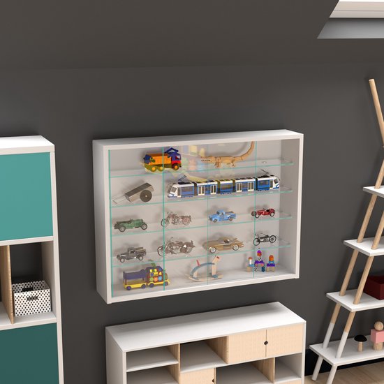 Vitrine debout vitrine murale suspendue - portes coulissantes - 75 x 55 x 14 cm