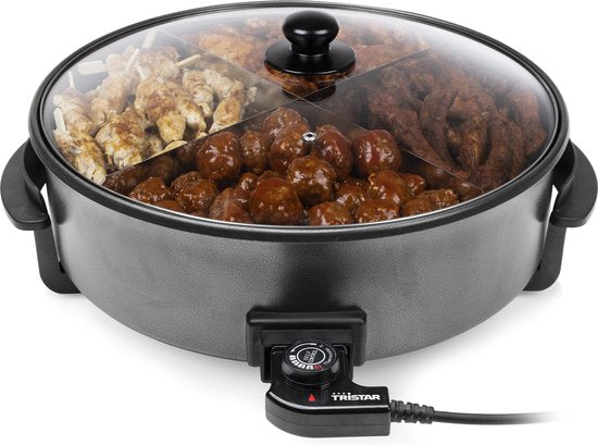 Poêle électrique Tristar 1 500 W - PZ-9145 - Ø 40 cm avec couvercle - Température maximale 250 °C
