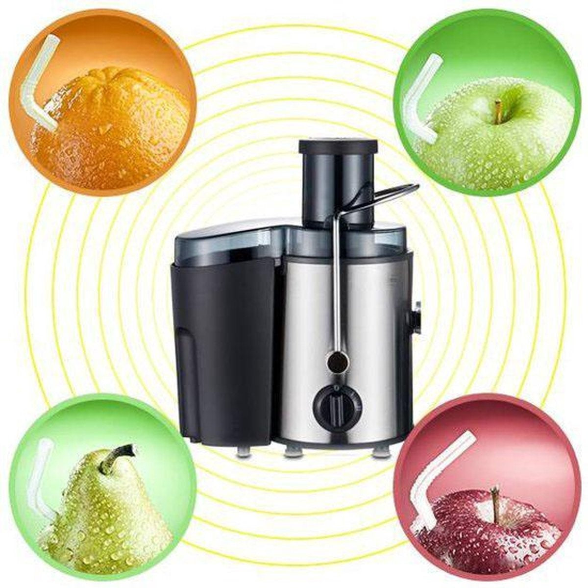 Fuegobird L813 snelle sapcentrifuge - Power Juicer - RVS - 400watt - Zwart