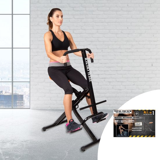 Vélo d'appartement TOTAL Crunch - appareil de fitness - biceps, grand dorsal, abdominaux, épaules, dos et deltoïdes - entraînement cardio léger - Édition vente par correspondance