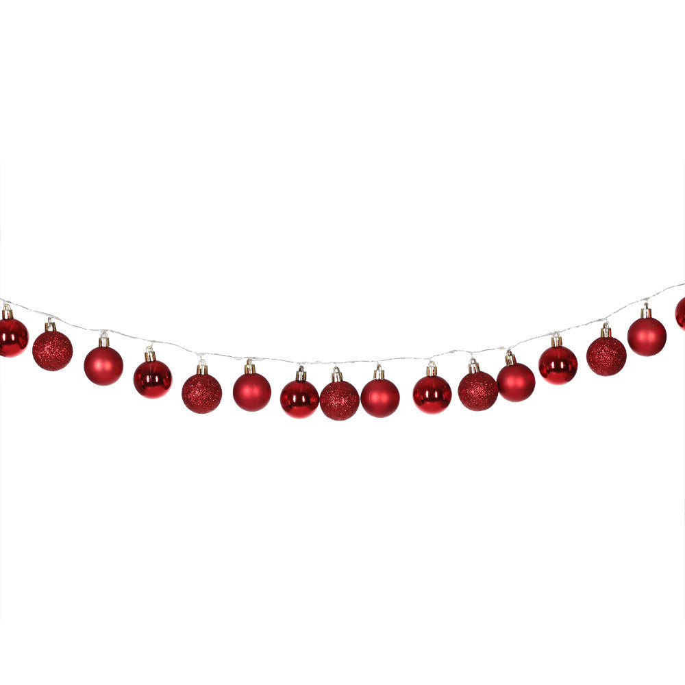 Boules de Noël Casaria 40 LED - Rouge - 2m