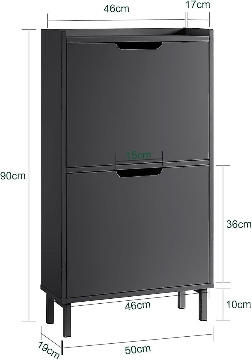 SoBuy Meuble à chaussures - FSR151-SCH - MDF et métal - Max. 16kg. - 50x19x9 - Anthracite