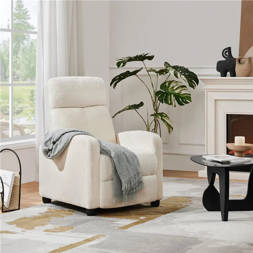 Yaheetech : fauteuil de détente et de télévision avec fonction couchage, blanc